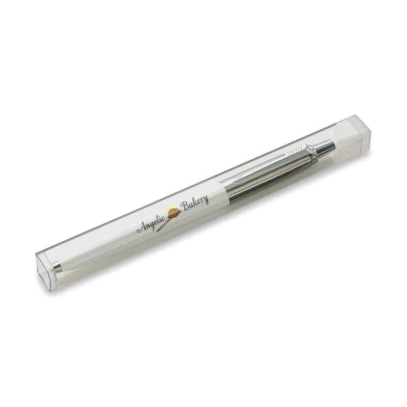 Custom Parker Jotter Original Ballpoint - White - Silver Trim - 3
