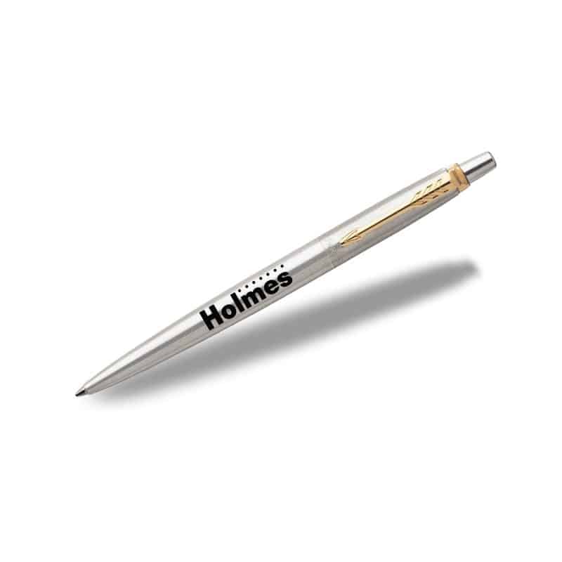 Custom Parker® Jotter London Retractable Ballpoint Pen (Stainless Steel GT) - 2