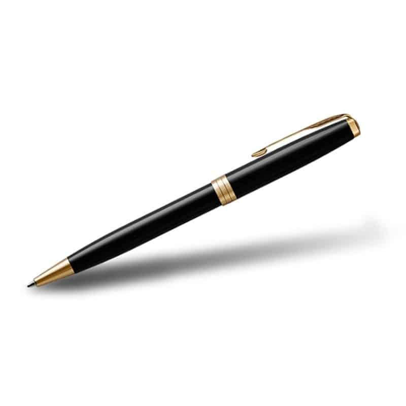 Custom Parker® Sonnet Ballpoint Pen (Black Lacquer GT)
