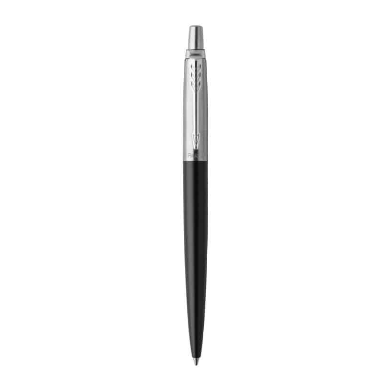 Custom Parker Jotter London Stainless Steel Ballpoint - Black - Chrome Trim - 1