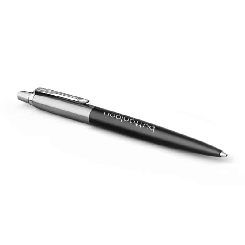 Custom Parker Jotter London Stainless Steel Ballpoint - Black - Chrome Trim - 2