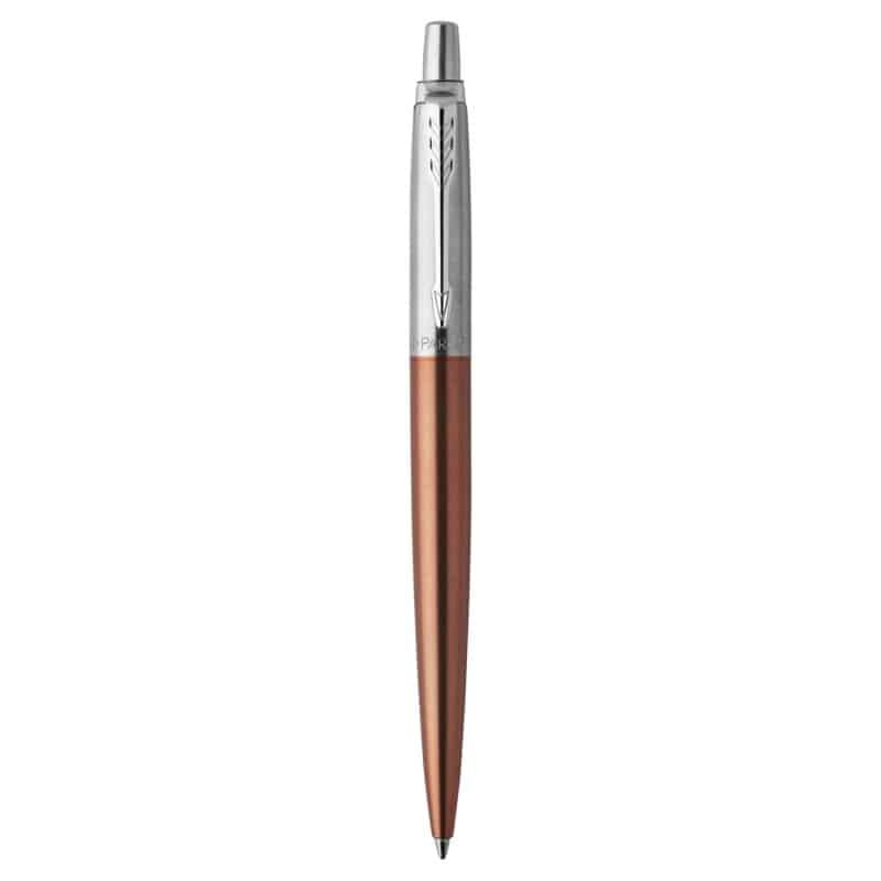 Custom Parker Jotter London Stainless Steel Ballpoint - Chelsea Orange - Chrome Trim - 1