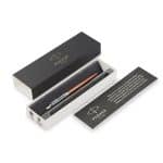 Custom Parker Jotter London Stainless Steel Ballpoint - Chelsea Orange - Chrome Trim - 2