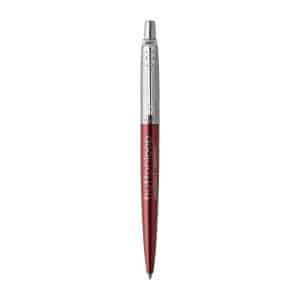 Custom Parker Jotter London Stainless Steel Ballpoint - Kensington Red - Chrome Trim