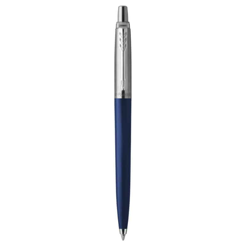 Custom Parker Jotter London Stainless Steel Ballpoint - Royal Blue - Chrome Trim - 1
