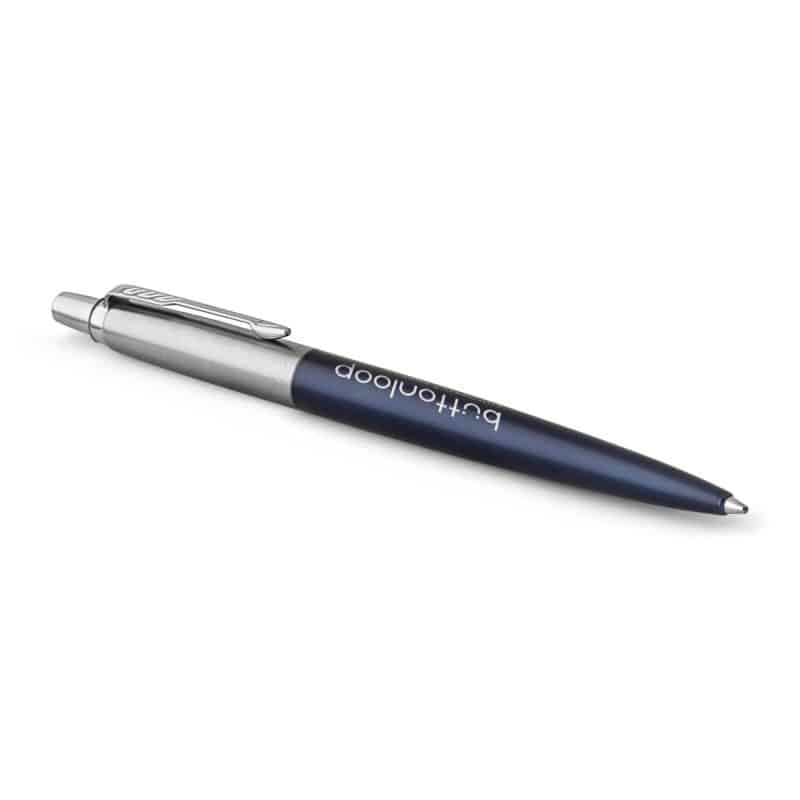 Custom Parker Jotter London Stainless Steel Ballpoint - Royal Blue - Chrome Trim - 2