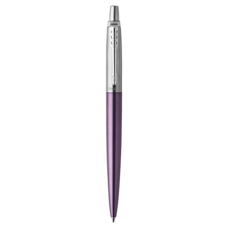 Custom Parker Jotter London Stainless Steel Ballpoint - Victoria Violet - Chrome Trim - 1