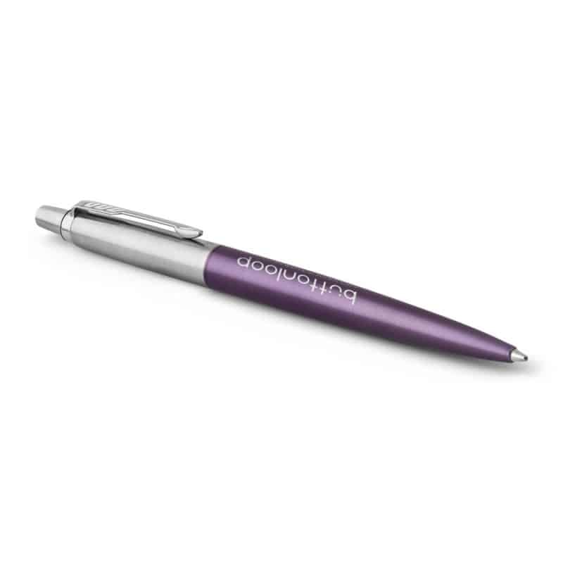 Custom Parker Jotter London Stainless Steel Ballpoint - Victoria Violet - Chrome Trim - 3