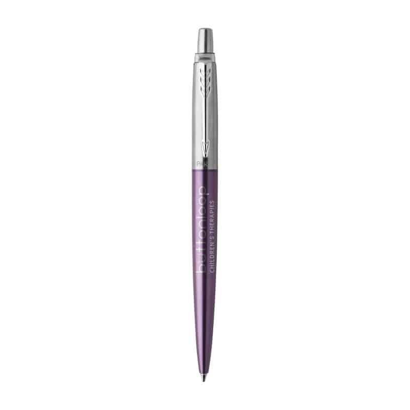 Custom Parker Jotter London Stainless Steel Ballpoint - Victoria Violet - Chrome Trim
