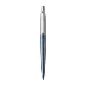 Custom Parker Jotter London Stainless Steel Ballpoint - Waterloo Blue - Chrome Trim