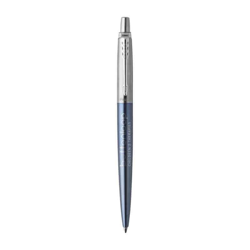 Custom Parker Jotter London Stainless Steel Ballpoint - Waterloo Blue - Chrome Trim