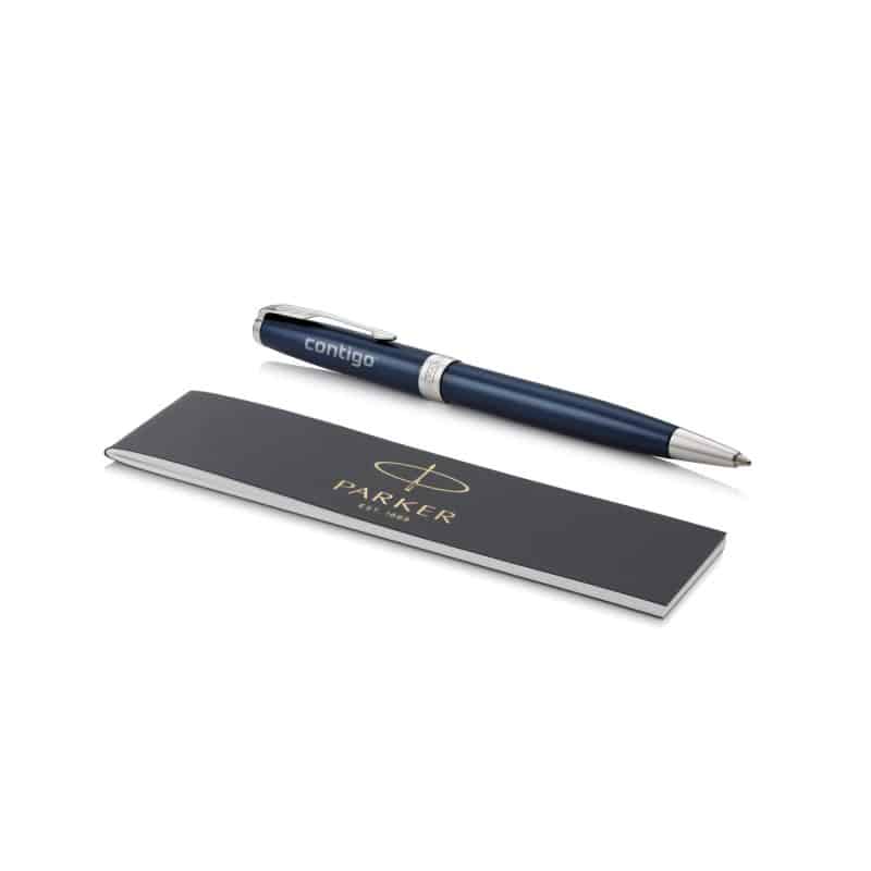 Custom Parker Sonnet Ballpoint - Blue - Chrome - 3