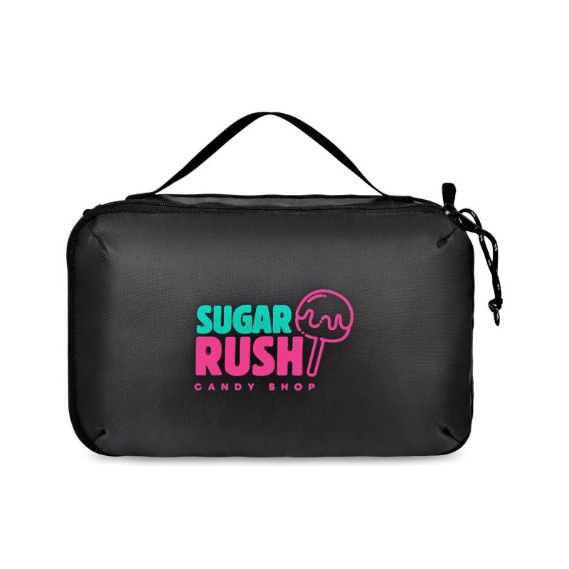 Parker-Recycled-rPET-Dual-Zippered-Pouch-Black-103026-001 Custom Parker Recycled rPET Dual Zippered Pouch - Black