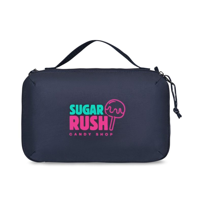 Parker-Recycled-rPET-Dual-Zippered-Pouch-Navy-103026-410 Custom Parker Recycled rPET Dual Zippered Pouch - Navy