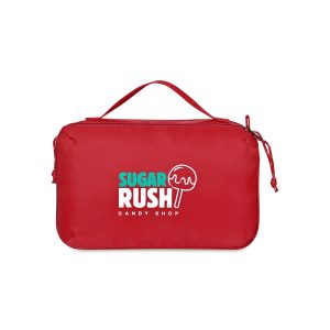 Custom Parker Recycled rPET Dual Zippered Pouch - Red