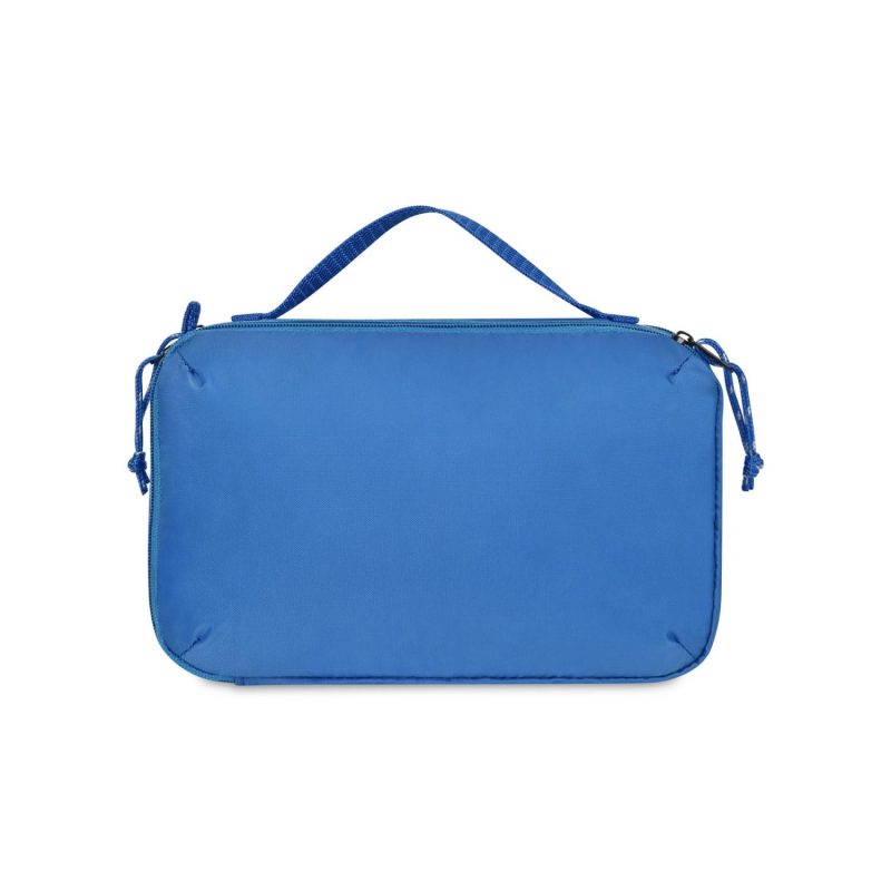 Custom Parker Recycled rPET Dual Zippered Pouch - Royal Blue - 2